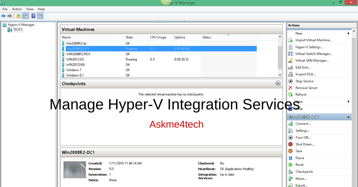 hyper v integration services download windows 10